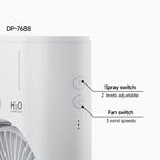 DP-7688 Mini Rechargeable Fan with Humidifier & Mist Spray