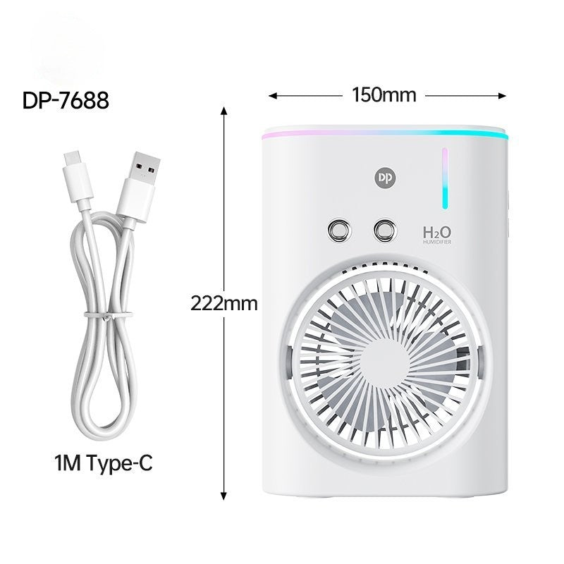 DP-7688 Mini Rechargeable Fan with Humidifier & Mist Spray