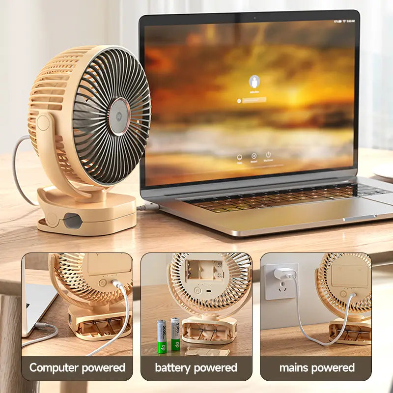 DP Mini Rechargeable Fan DP-7638 – Long Backup Portable Fan